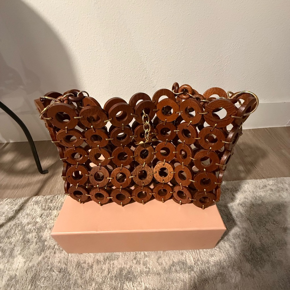 Cult Gaia Jasmine Tote Bag - Brown Intricate Shoulder Bag - Picture 5 of 6